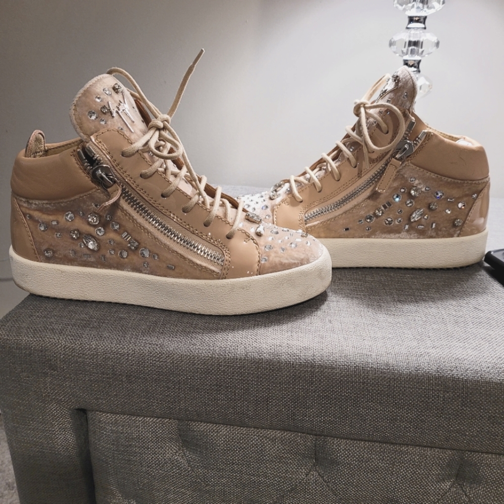 Giuseppe Zanotti Wedge Rhinestone Sneakers